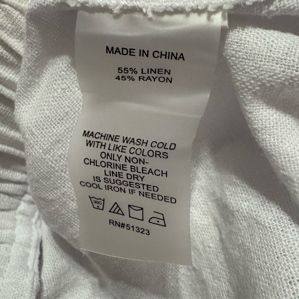 Vince Camuto White Linen Relaxed Fit Lightweight - Picture 5 of 7